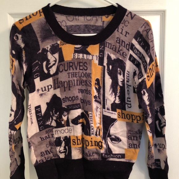 Collage printed thin sweater - Picture 1 of 1